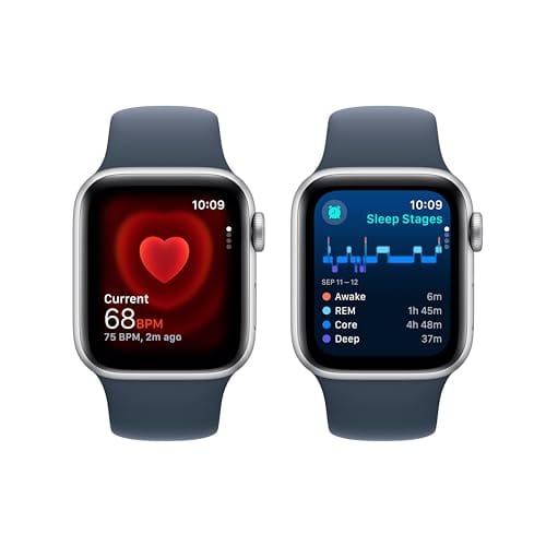 Apple Watch SE (2nd Gen) [GPS 40mm] Smartwatch with Starlight Aluminum Case with Starlight Sport Band S/M. Fitness & Sleep Tracker, Crash Detection, Heart Rate Monitor.