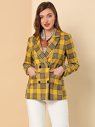 Allegra K Veste blazer formelle à revers cranté pour femme