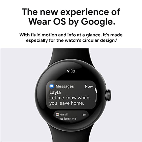 Google Pixel Watch - Android Smartwatch with Fitbit Activity Tracking - Heart Rate Tracking - Matte Black Stainless Steel case with Obsidian Active band - LTE