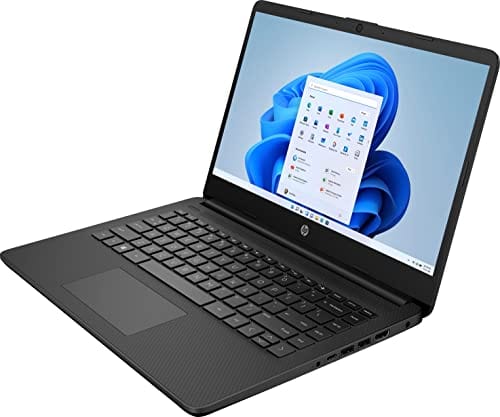 Laptop HP 14, Intel Celeron N4020, 4 GB de RAM, 64 GB de almacenamiento, pantalla HD Micro-edge de 14 pulgadas, Windows 11 Home, delgada y portátil, gráficos 4K, un año de Microsoft 365 (14-dq0040nr, blanco copo de nieve) 