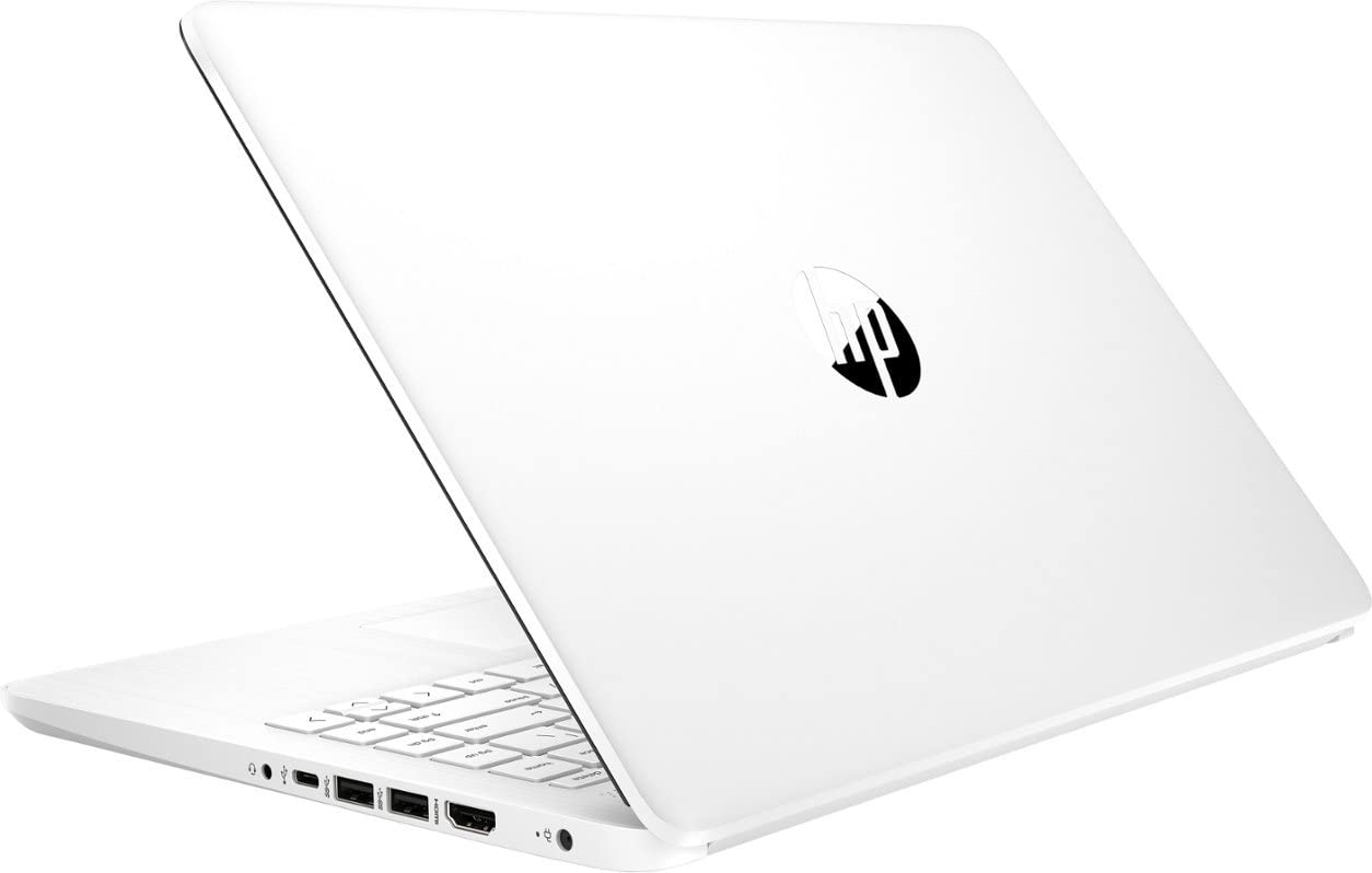 Laptop HP 14, Intel Celeron N4020, 4 GB de RAM, 64 GB de almacenamiento, pantalla HD Micro-edge de 14 pulgadas, Windows 11 Home, delgada y portátil, gráficos 4K, un año de Microsoft 365 (14-dq0040nr, blanco copo de nieve) 