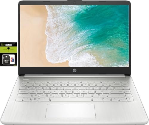 HP le plus récent ordinateur portable ultra léger de 14 po pour étudiants et entreprises, Intel Quad-Core N4120, 8 Go de RAM, 192 Go de stockage (64 Go eMMC + 128 Go Micro SD), 1 an Office 365, webcam, HDMI, WiFi, USB-A&amp;C, Win 11 S 