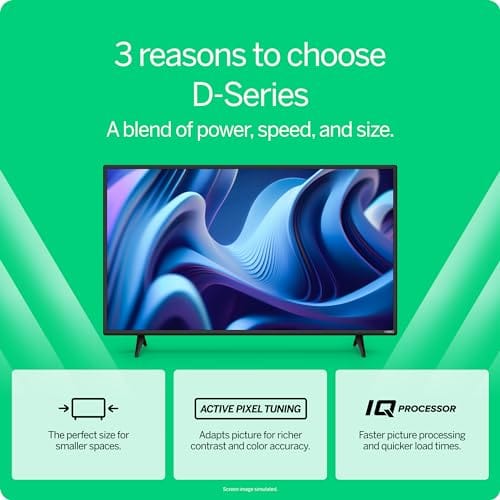 VIZIO 24-inch D-Series Full HD 1080p Smart TV with Apple AirPlay and Chromecast Built-in, Alexa Compatibility, D24f-J09, 2022 Model