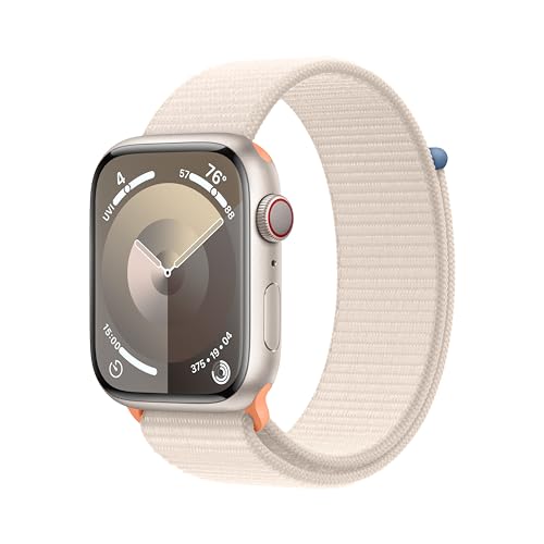 Apple Watch Series 9 [GPS + Cellular 45mm] Smartwatch con caja de Aluminio Rosa y Correa Deportiva Rosa M/L. Monitor de actividad física, aplicaciones de oxígeno en sangre y ECG, pantalla Retina siempre activa (renovada) 