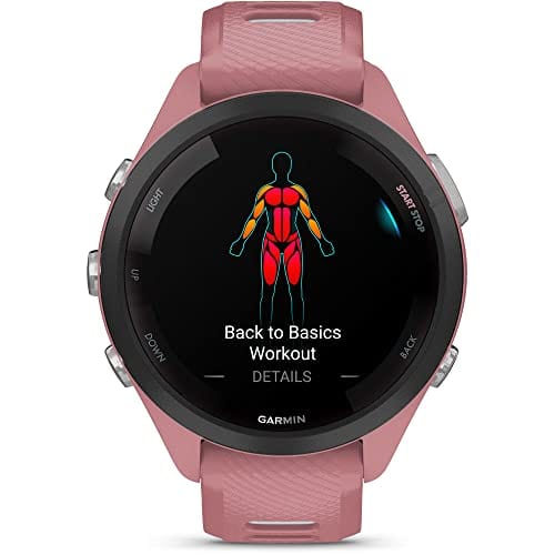 Reloj inteligente para correr Garmin Forerunner 265, pantalla AMOLED colorida, métricas de entrenamiento e información de recuperación, Whitestone y Tidal Blue 