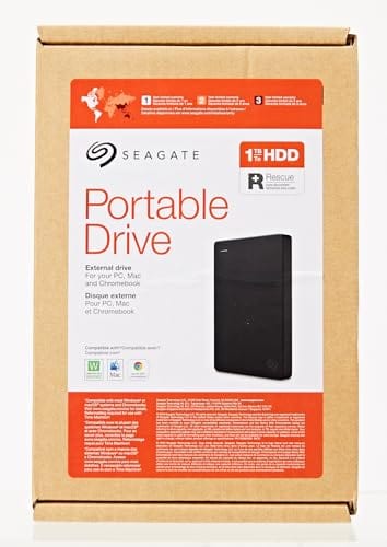 Seagate Portable 2TB External Hard Drive HDD — USB 3.0 for PC, Mac, PlayStation, & Xbox -1-Year Rescue Service (STGX2000400)