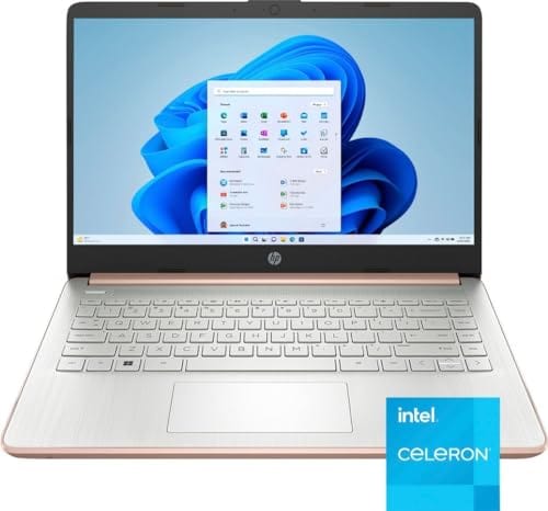 HP más nuevo portátil ultraligero de 14" para estudiantes y empresas, Intel Quad-Core N4120, 8 GB de RAM, 192 GB de almacenamiento (64 GB eMMC+128 GB Micro SD), 1 año de Office 365, cámara web, HDMI, WiFi, USB-A y C, Win 11 S 