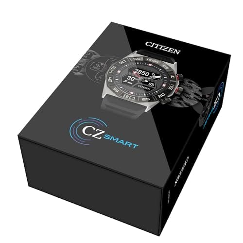 Montre intelligente hybride Citizen CZ Smart PQ2 avec application YouQ Wellness dotée de l'IA IBM Watson® et de la recherche de la NASA, écran personnalisable en noir et blanc, Bluetooth, RH, suivi d'activité, autonomie de 18 jours 