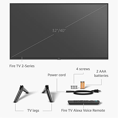 Amazon Fire TV TV inteligente HD de 40" Serie 2 con control remoto por voz de Alexa de Fire TV, transmisión de TV en vivo sin cable