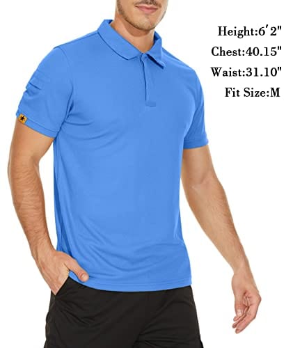 V VALANCH Mens Polo Shirts Short Sleeve Moisture Wicking Golf Polo Athletic Collared Shirt Tennis T-Shirt Tops