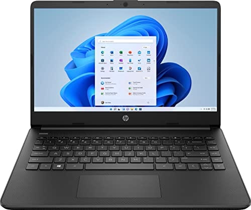 Laptop HP 14, Intel Celeron N4020, 4 GB de RAM, 64 GB de almacenamiento, pantalla HD Micro-edge de 14 pulgadas, Windows 11 Home, delgada y portátil, gráficos 4K, un año de Microsoft 365 (14-dq0040nr, blanco copo de nieve) 