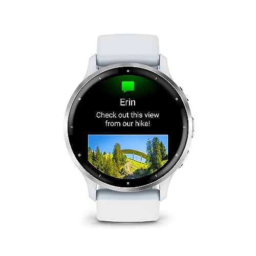 Garmin Venu 3 Slate Bisel de acero inoxidable Pantalla táctil AMOLED de 1,4 pulgadas Reloj inteligente con caja negra de 45 mm y correa de silicona 