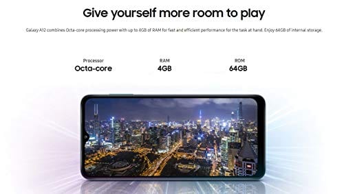 Samsung Galaxy A12 (32GB, 3GB) 6.5" HD+, cámara cuádruple, batería de 5000mAh, Global 4G Volte (AT&amp;T desbloqueado para T-Mobile, Verizon, Metro) A125U (negro) (renovado) 