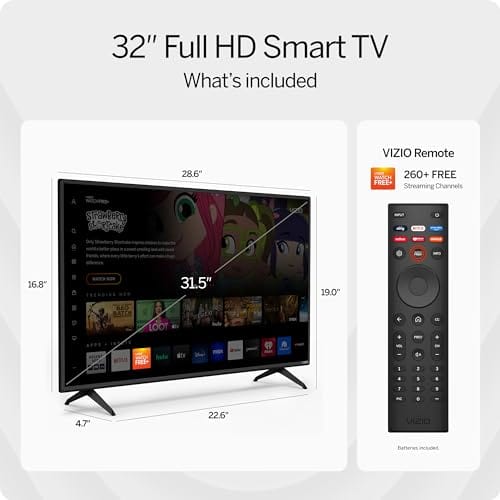 VIZIO Téléviseur intelligent Full HD 1080p série D de 24 pouces avec Apple AirPlay et Chromecast intégrés, compatibilité Alexa, D24f-J09, modèle 2022 