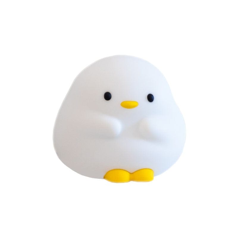 Lindo pato LED lámpara de noche de dibujos animados de silicona USB recargable luz para dormir Sensor táctil sincronización dormitorio lámpara de noche para regalo de niño decoración del hogar