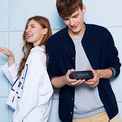 Haut-parleur Bluetooth Anker Soundcore amélioré avec étanchéité IPX5, son stéréo, autonomie de 24 heures, haut-parleur portable sans fil pour iPhone, Samsung et plus 