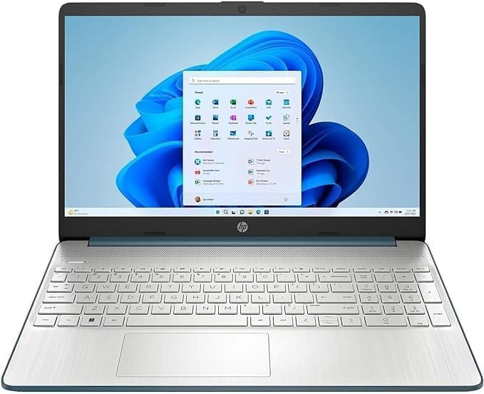 Laptop portátil HP de 15.6" (incluye 1 año de Microsoft 365), pantalla HD, procesador Intel Quad-Core N200, 16 GB de RAM, 128 GB de almacenamiento, Wi-Fi 5, cámara web, HDMI, teclado numérico, Windows 11 Home, rojo 