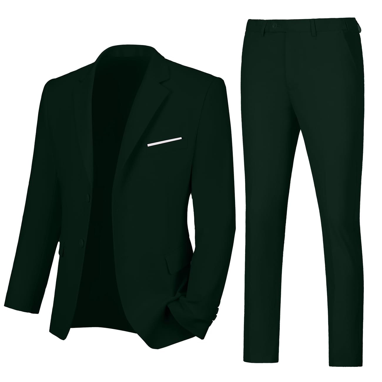 Mens Slim Fit 2 Piece Suit Two Button Notched Lapel Solid Suit Jacket Pants Set Tuxedo for Prom