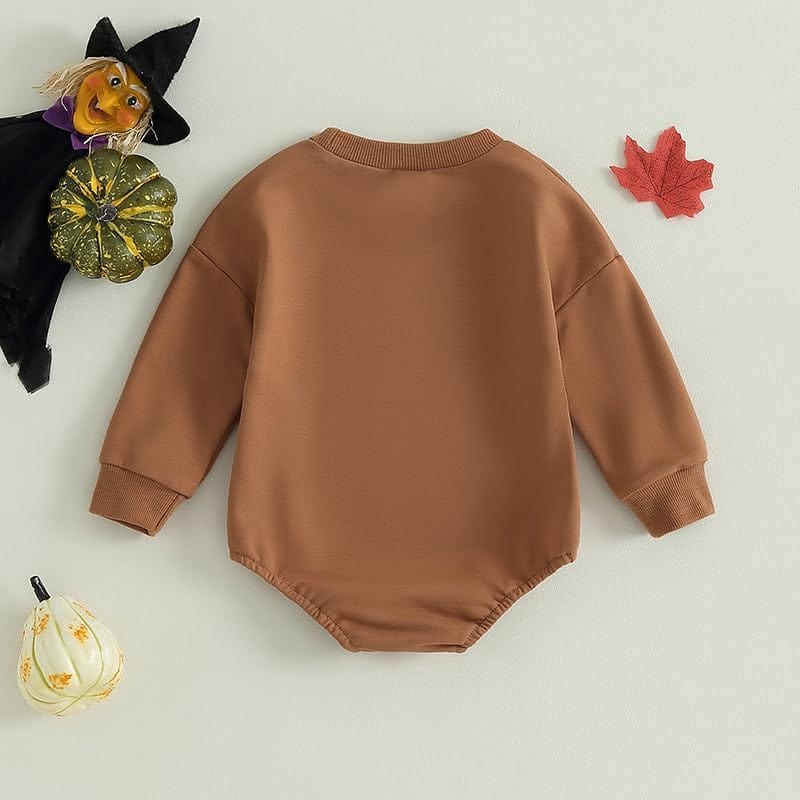 FYBITBO Halloween Baby Girl Boy Clothes Pumpkin Romper Sweatshirt Onesie Long Sleeve Bodysuit Top Fall Winter Outfit Xpress