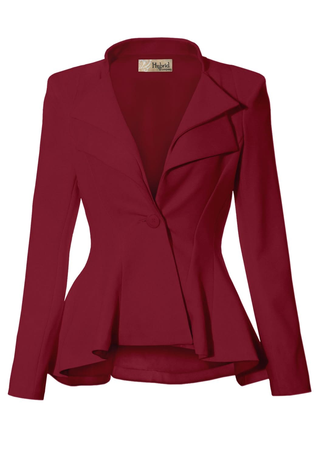 Hybrid &amp; Company Blazer confortable et décontracté pour femme avec revers à double encoche et épaulettes pointues avec bouton unique