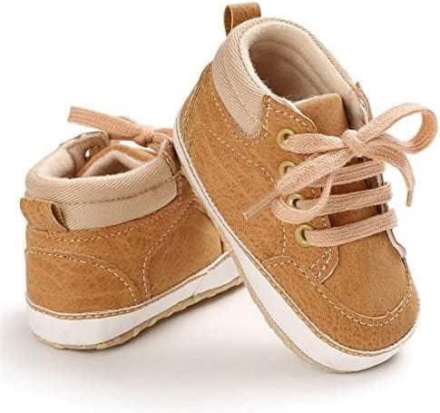 Meckior Toddler Baby Boys Girls High Tops Ankle Sneakers Soft Anti-Slip Sole PU Leather Moccasins Infant Newborn Prewalker First Walking Crib Shoes Xpress