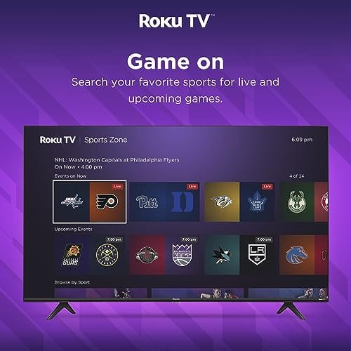 Hisense Téléviseur intelligent Roku 4K UHD série R6 de 50 pouces avec compatibilité Alexa, Dolby Vision HDR, son DTS Studio, mode jeu (50R6G), noir 