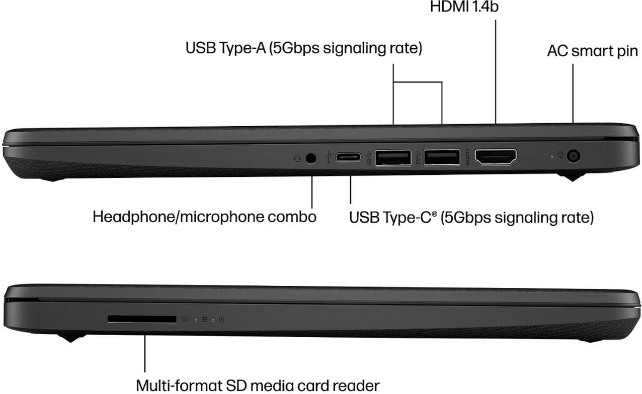 HP más nuevo portátil ultraligero de 14" para estudiantes y empresas, Intel Quad-Core N4120, 8 GB de RAM, 192 GB de almacenamiento (64 GB eMMC+128 GB Micro SD), 1 año de Office 365, cámara web, HDMI, WiFi, USB-A y C, Win 11 S 