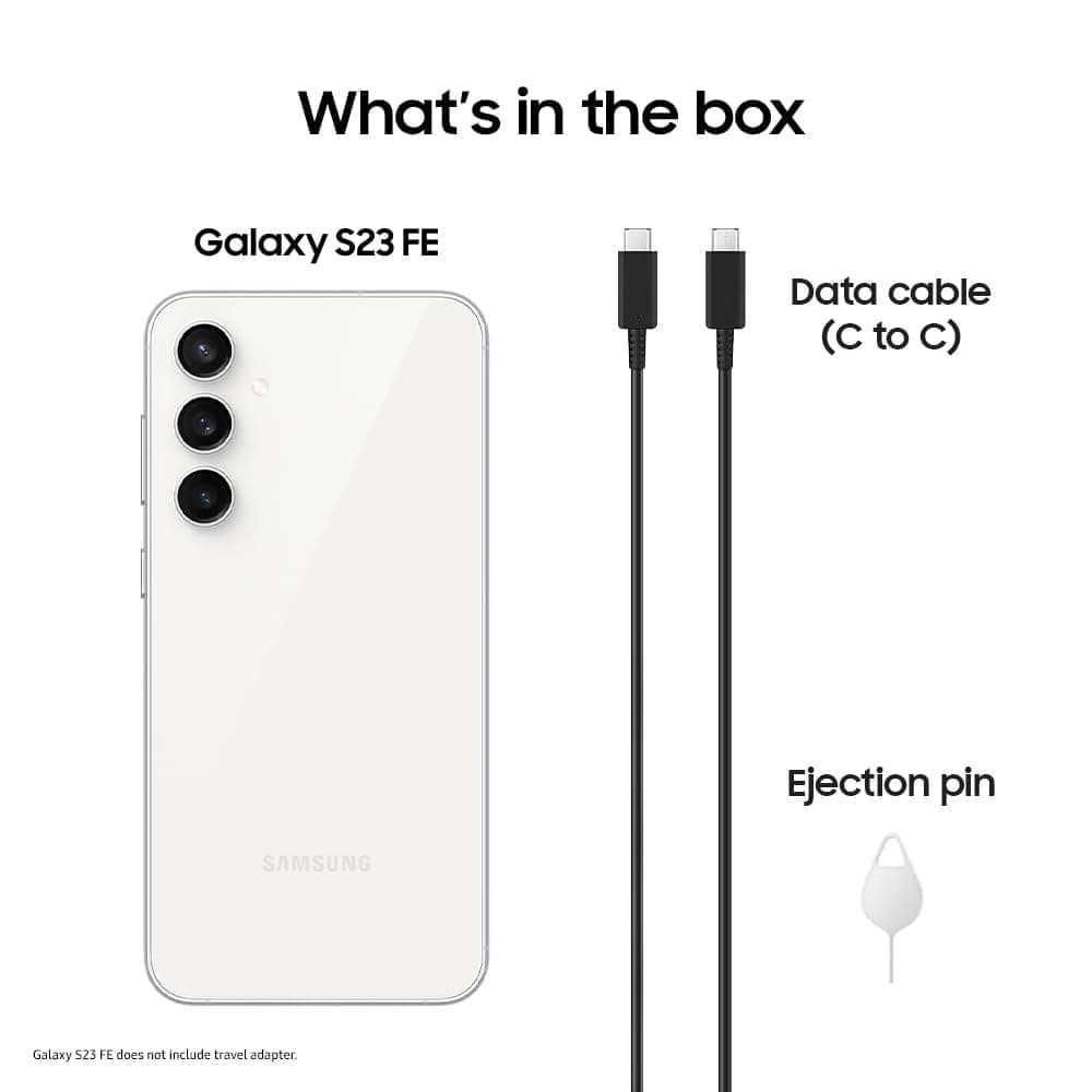 SAMSUNG Galaxy S23 FE AI Téléphone, 128 Go Smartphone Android débloqué, longue durée de vie de la batterie, processeur haut de gamme, écran en verre Gorilla robuste, appareil photo haute résolution 50 MP, version américaine, 2023, graphite 