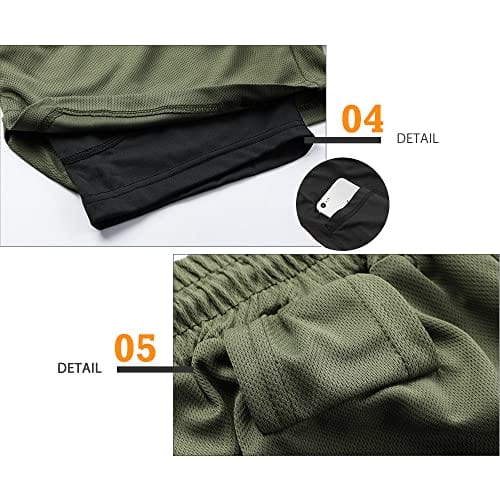 Surenow Mens Running Shorts，Workout Running Shorts for Men，2-in-1 Stealth Shorts，7-Inch Gym Yoga Outdoor Sports Shorts