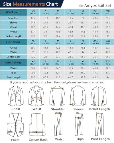 Men's Slim Fit 3 Piece Suit Two Button Business Wedding Dress Tux Suit Set Jacket Vest Pants with Tie