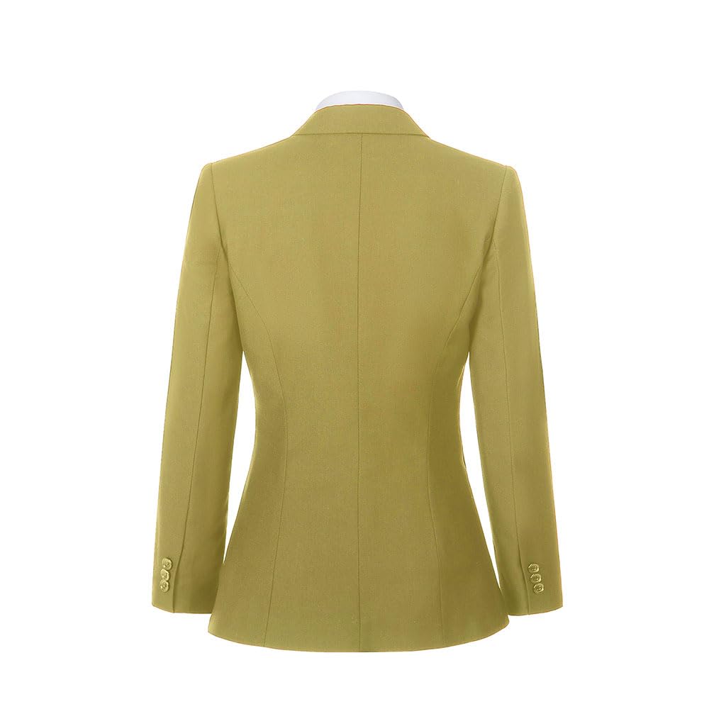 Blazer de bureau pour femmes, un bouton, revers cranté, smoking d'affaires, jolie pochette, costume Petite