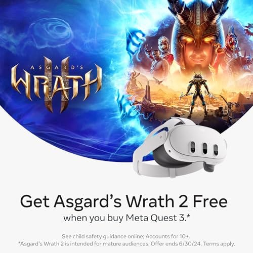 Meta Quest 3 128GB— Breakthrough Mixed Reality — Powerful Performance — Asgard’s Wrath 2 Bundle