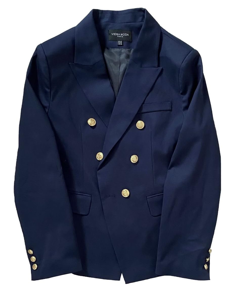 Blazer à double boutonnage de style militaire pour femme 