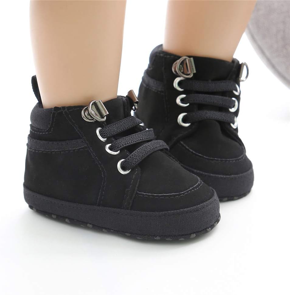 Meckior Toddler Baby Boys Girls High Tops Ankle Sneakers Soft Anti-Slip Sole PU Leather Moccasins Infant Newborn Prewalker First Walking Crib Shoes Xpress