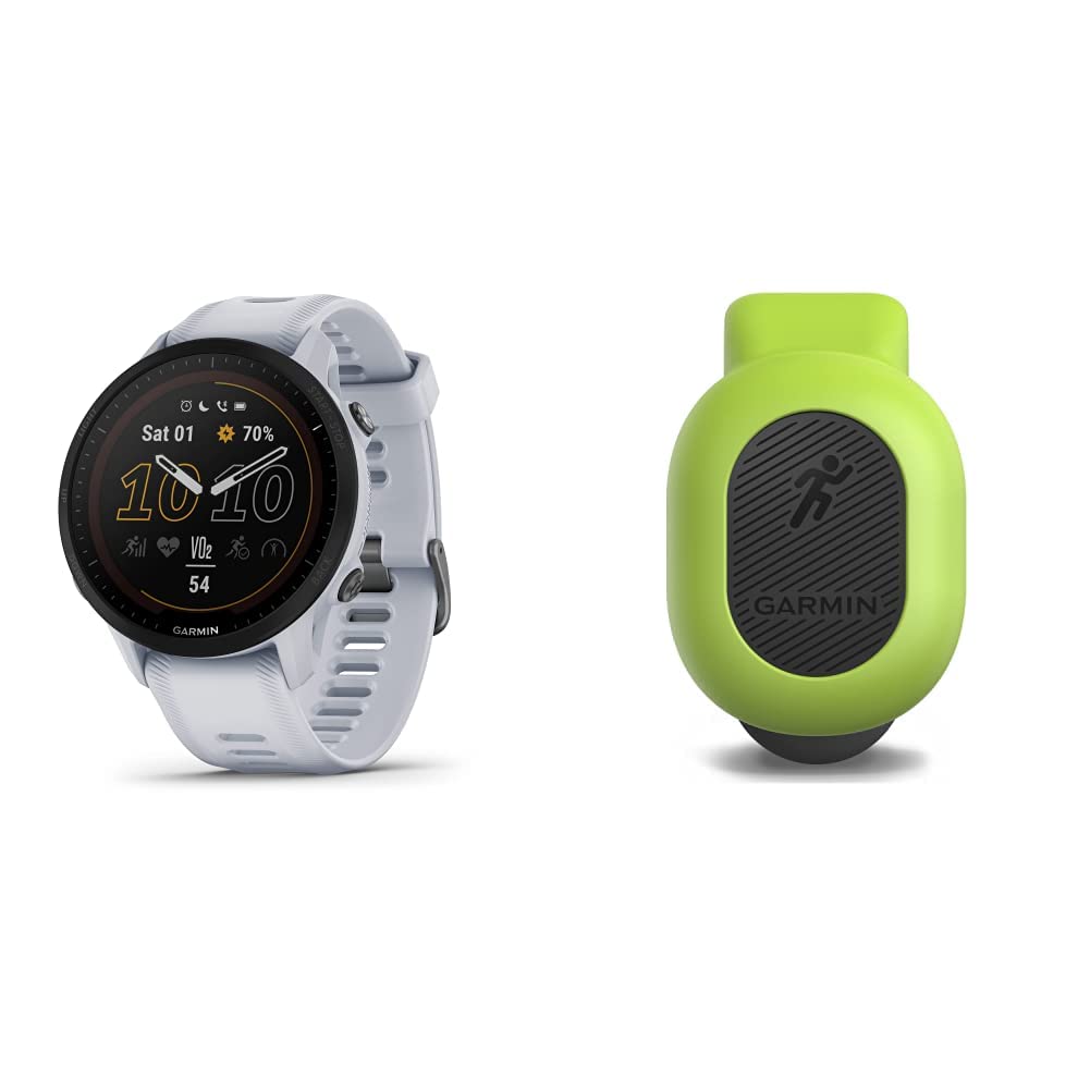 Garmin Forerunner® 955 Solar, montre intelligente de course GPS avec capacités de charge solaire, adaptée aux triathlètes, batterie longue durée, Whitestone 