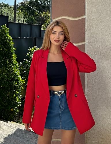 luvamia Blazer veste pour femme travail décontracté bureau à manches longues mode habillé tenue d'affaires 