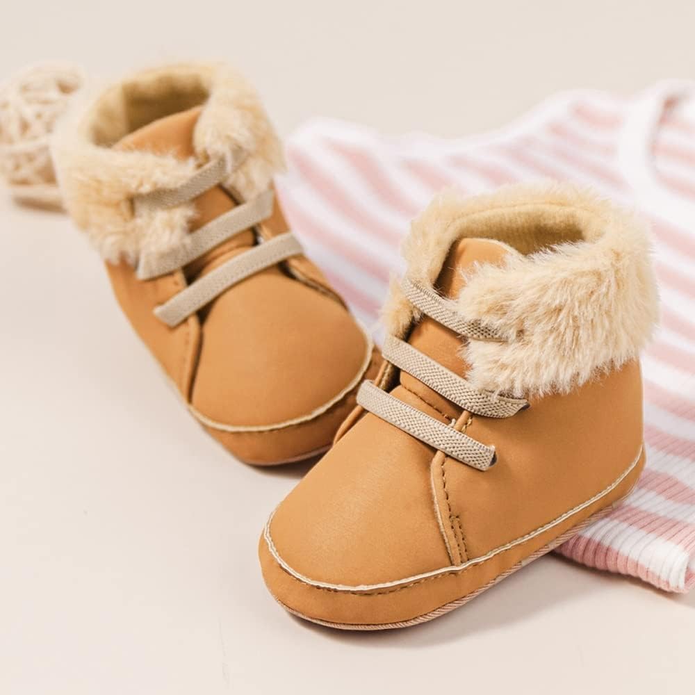 Meckior Toddler Baby Boys Girls High Tops Ankle Sneakers Soft Anti-Slip Sole PU Leather Moccasins Infant Newborn Prewalker First Walking Crib Shoes Xpress