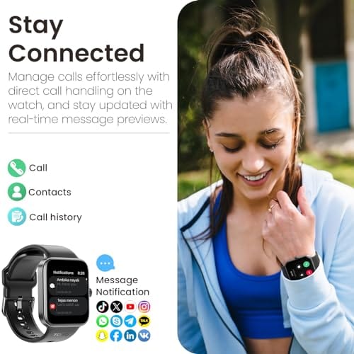 TOZO S4 AcuFit One Smart Watch 1.78" AMOLED Screen for Men Women, Bluetooth Call Dial Fitness Tracker, Heart Rate and Blood Oxygen, Sleep Monitor, IP68 Waterproof, Workout for iOS Android