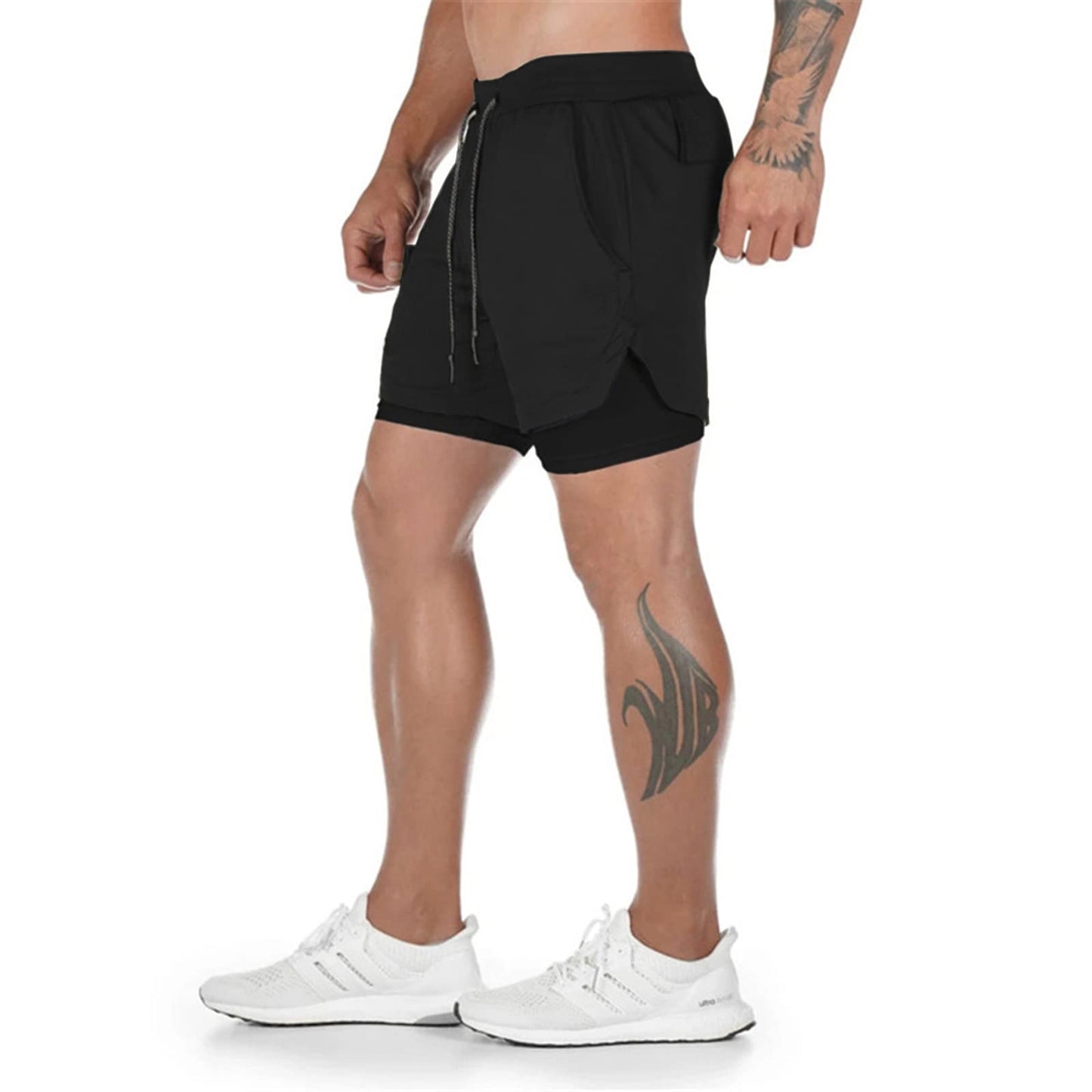 Surenow Mens Running Shorts，Workout Running Shorts for Men，2-in-1 Stealth Shorts，7-Inch Gym Yoga Outdoor Sports Shorts