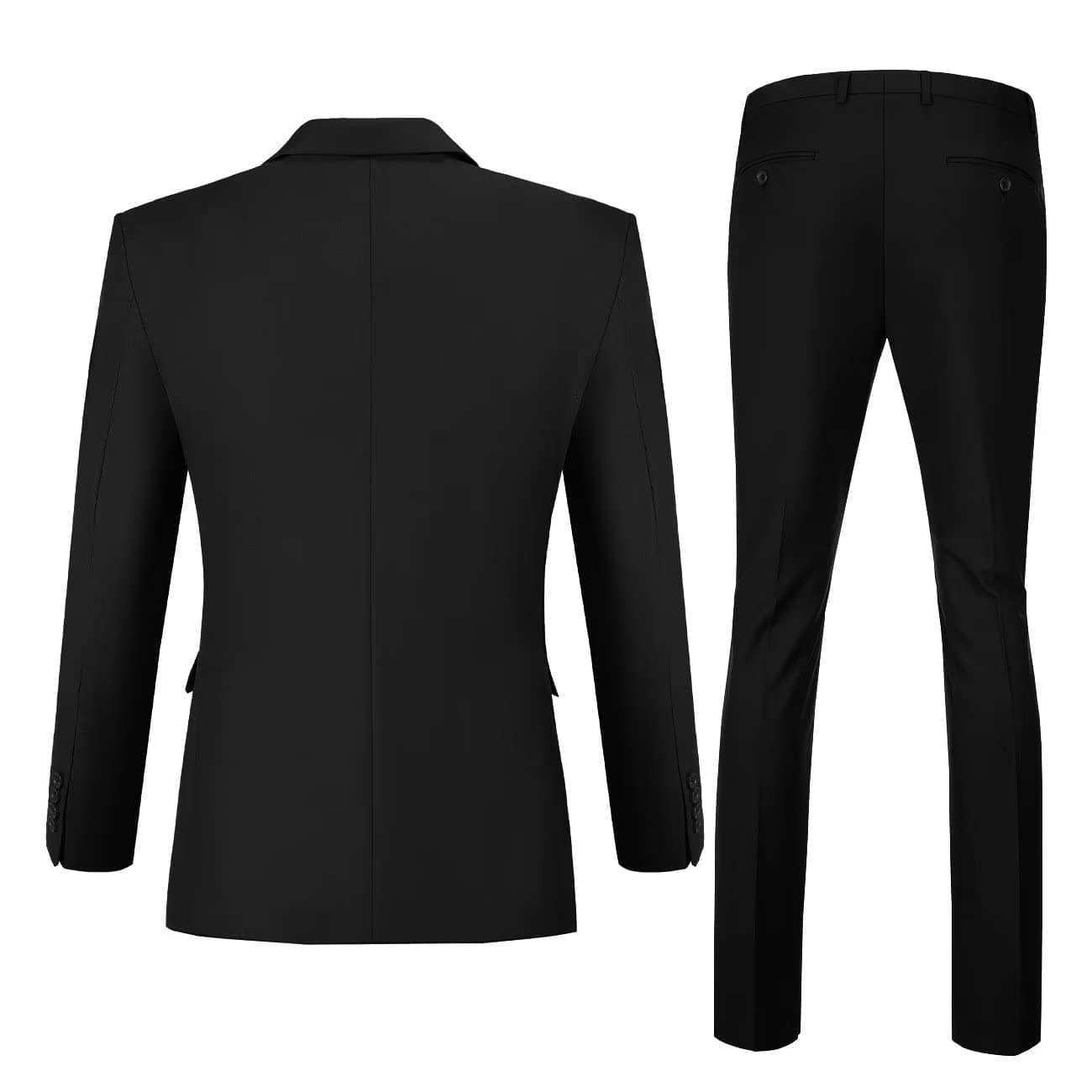 Mens Slim Fit 2 Piece Suit Two Button Notched Lapel Solid Suit Jacket Pants Set Tuxedo for Prom