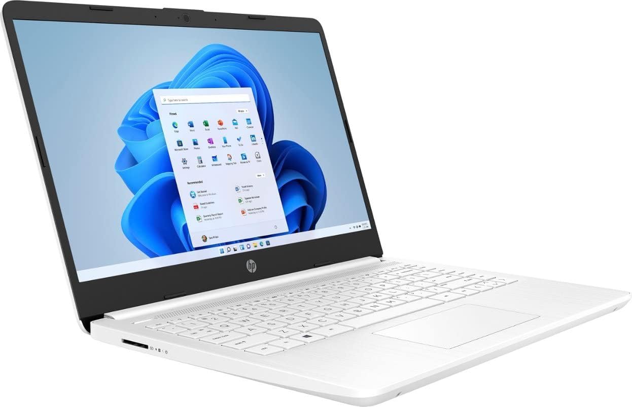 HP 14 Laptop, Intel Celeron N4020, 4 GB RAM, 64 GB Storage, 14-inch Micro-edge HD Display, Windows 11 Home, Thin & Portable, 4K Graphics, One Year of Microsoft 365 (14-dq0040nr, 2021, Snowflake White) Xpress