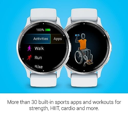 Garmin Venu 3 Slate Bisel de acero inoxidable Pantalla táctil AMOLED de 1,4 pulgadas Reloj inteligente con caja negra de 45 mm y correa de silicona 