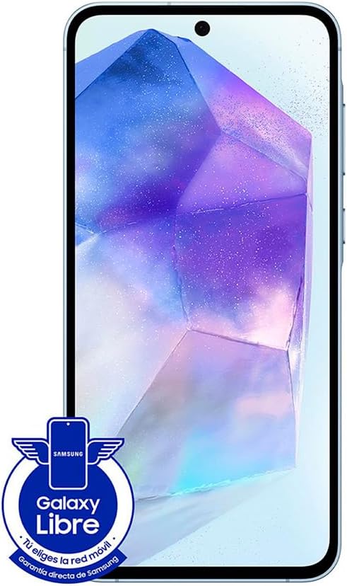 Samsung Galaxy A55 5G + 4G LTE (256GB + 8GB) (Tmobile Mint Tello &amp; Global) Desbloqueado Garantía Latinoamérica SM-A556E/DS 6.6" 120Hz 50MP Triple + (Cargador USB de pared 25W) (Impresionantes bandas latinas Iceblue) 