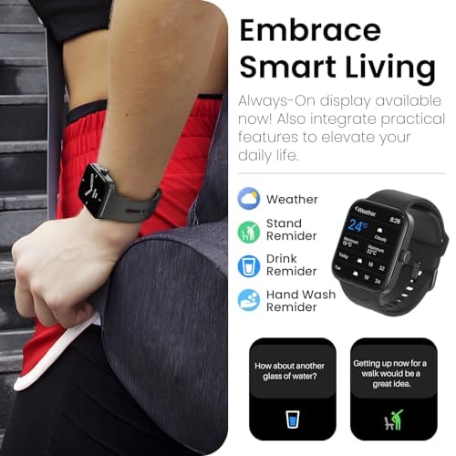 TOZO S4 AcuFit One Smart Watch 1.78" AMOLED Screen for Men Women, Bluetooth Call Dial Fitness Tracker, Heart Rate and Blood Oxygen, Sleep Monitor, IP68 Waterproof, Workout for iOS Android