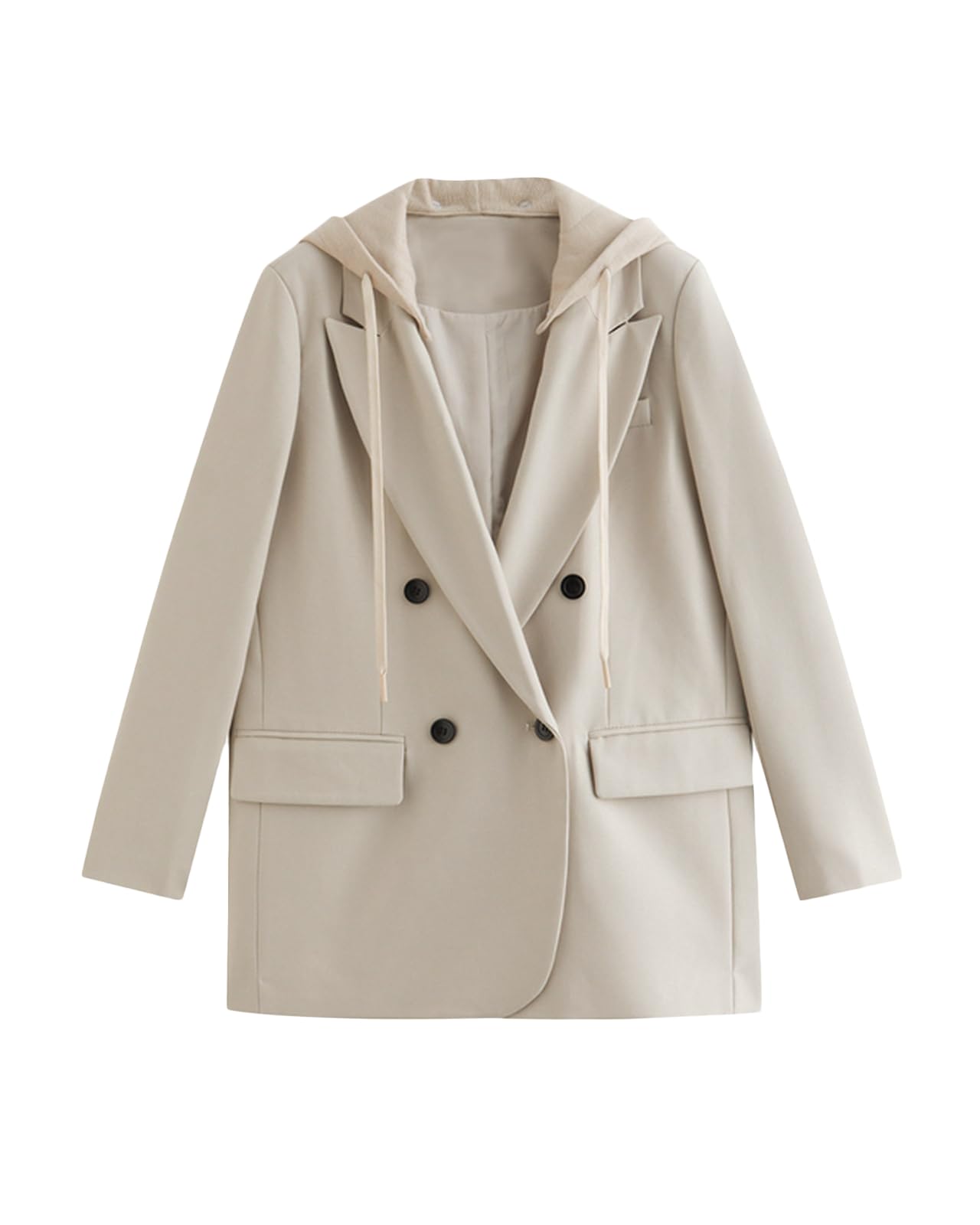 Mina – veste blazer surdimensionnée pour femmes, à capuche, nouvelle collection 2024, quatre saisons, grande taille, décontractée, ouverte sur le devant, costume de travail (XS-XXL) 