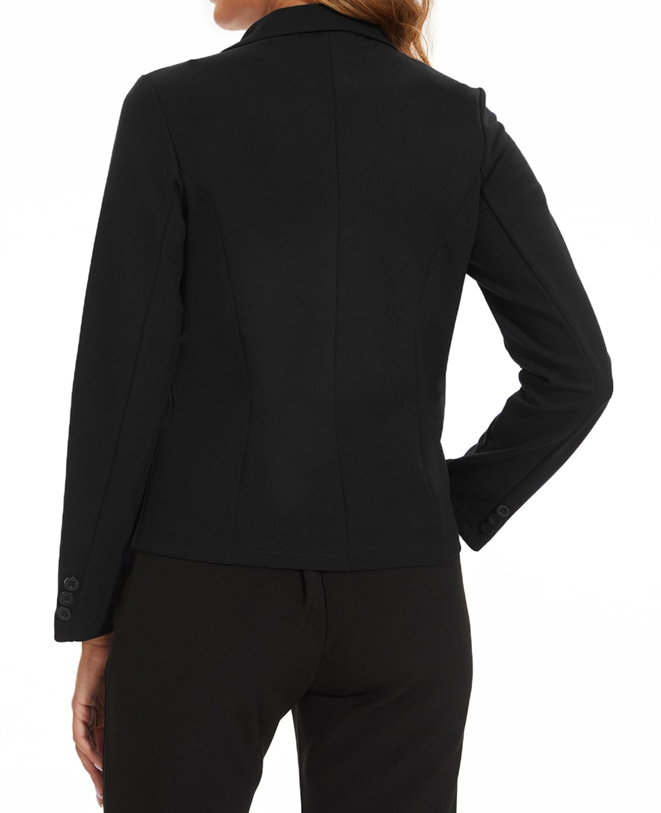 MINTLIMIT Blazers pour femmes d'affaires décontracté à manches longues Blazer court revers en pointe Double boutonnage veste de costume avec poches 