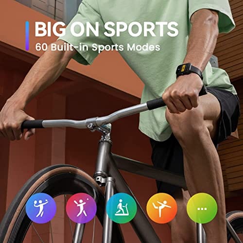 Amazfit Bip 5 Unity Smart Watch Fitness Activity Tracker con batería de 11 días, más de 120 modos deportivos, monitoreo de salud, esferas de reloj personalizables, compatible con Android y iPhone, carbón 