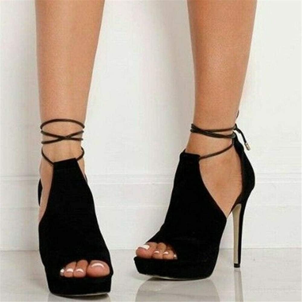 Womens Peep Toe Tie Lace Up Platform High Heels Sexy Stilettos Dress Sandals Wedding Pumps Shoes Xpress