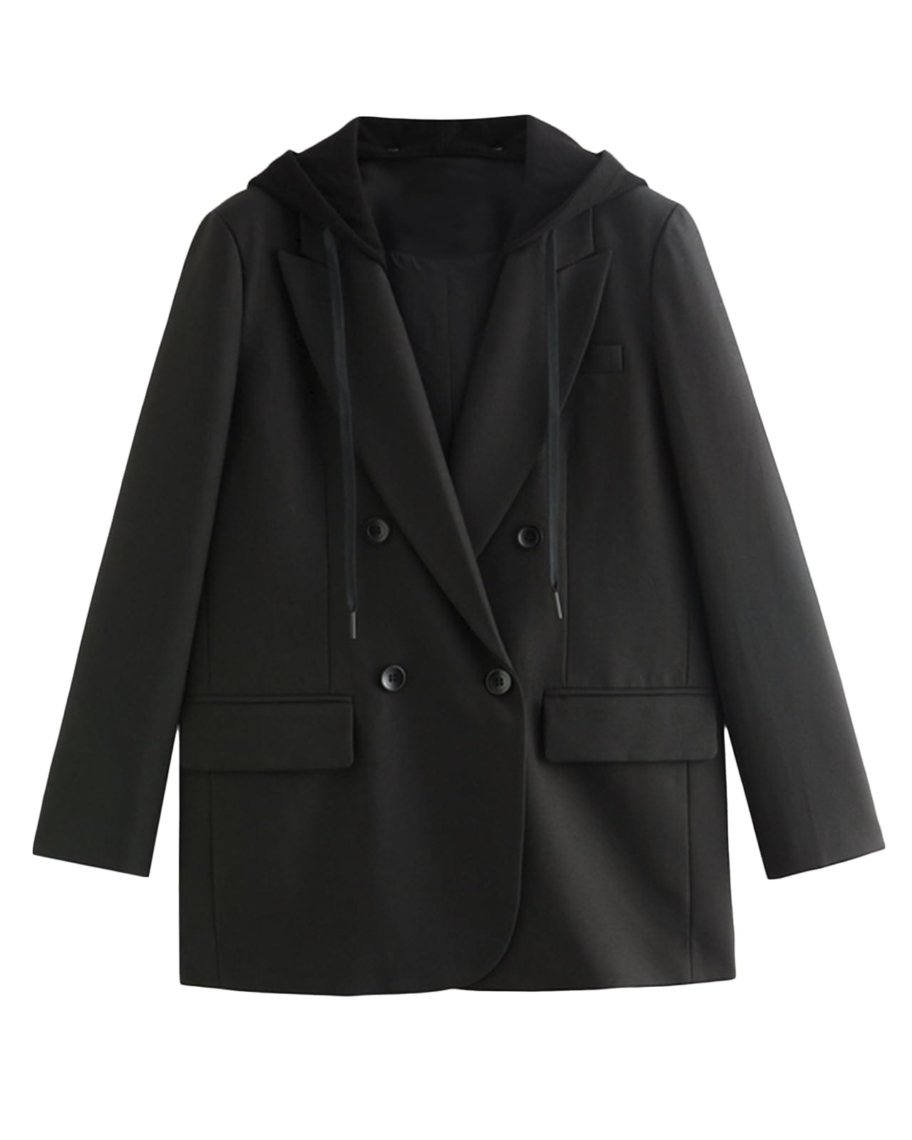 Mina – veste blazer surdimensionnée pour femmes, à capuche, nouvelle collection 2024, quatre saisons, grande taille, décontractée, ouverte sur le devant, costume de travail (XS-XXL) 