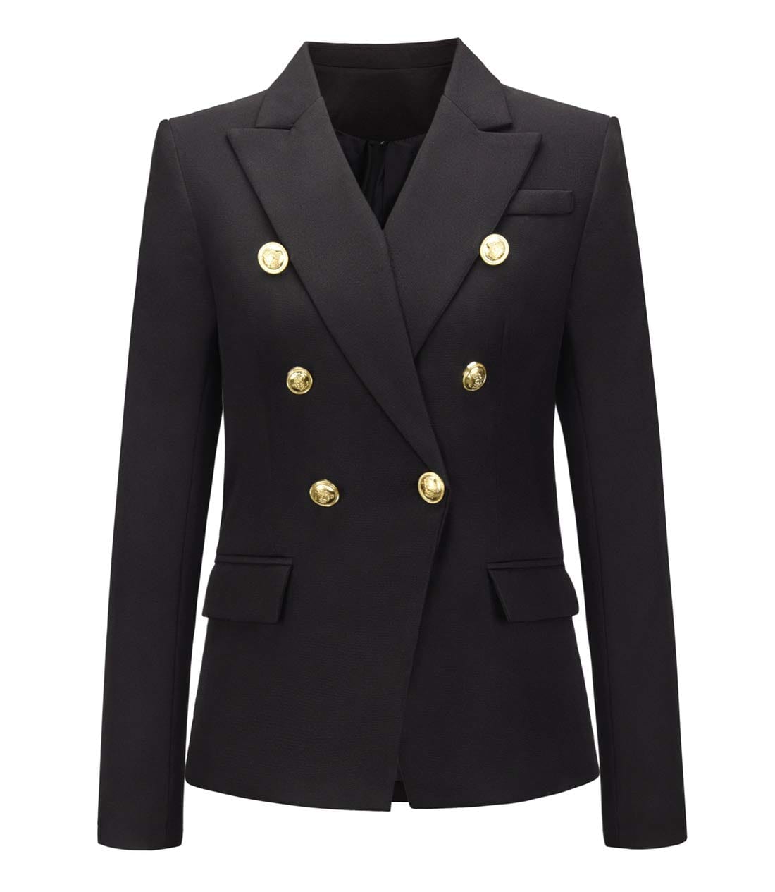 Chouyatou Blazer vintage à double boutonnage pour femme Coupe ajustée